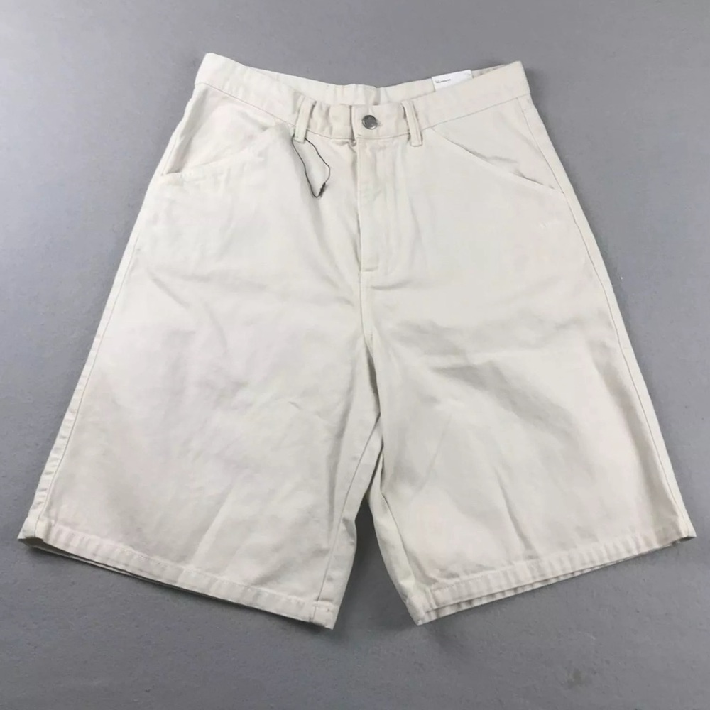 Zara Dnwr Mens Denim Jean Shorts Size 40 Classic Fit Jeans Casual Beige NEW